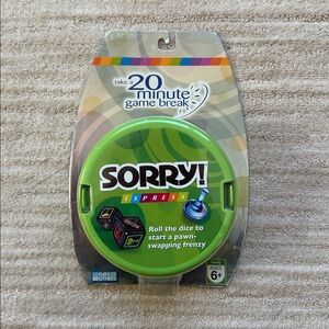 Sorry Express Travel Game Dice Pawn Hasbro Parker Brothers Game Break 20 Minute